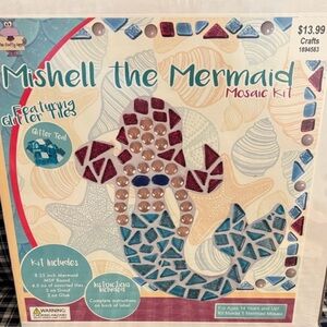 Mishell the Mermaid Mosaic Kit - Teal & Pink Glitter Tiles